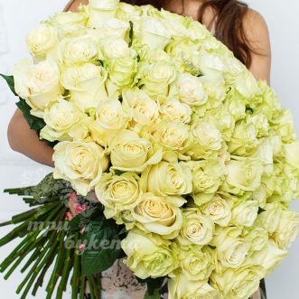 101 белая роза (Premium) 60 см