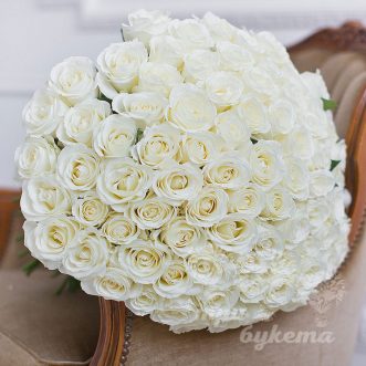 101 белая роза (Premium) 70 см
